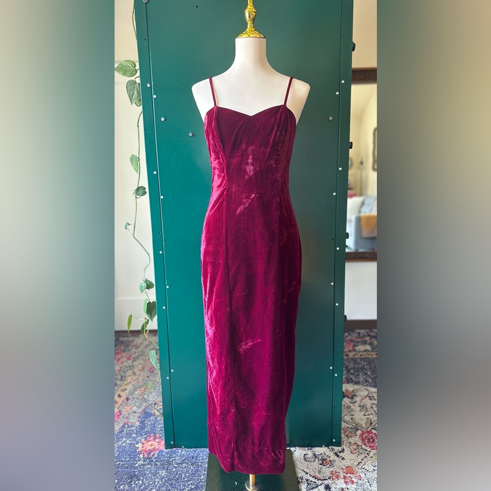 Vintage crushed velvet Siren maxi dress y2k